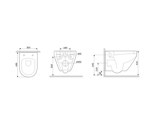Купить Комплект подвесной унитаз Am.Pm Spirit V2.0 C701700MBSC + система инсталляции Grohe 38811kf0 в магазине сантехники Santeh-Crystal.ru