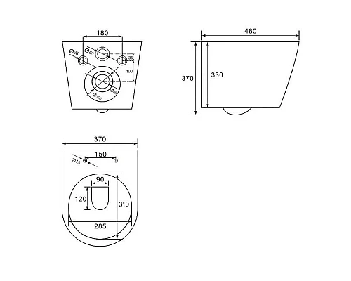 Приобрести Комплект подвесной унитаз Abber Bequem AC1102MB + система инсталляции Grohe 38811kf0 в магазине сантехники Santeh-Crystal.ru