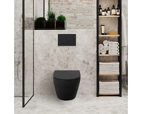 Заказать Комплект подвесной унитаз BelBagno Colorato BB062CHR-MB + BB062SC-MB + система инсталляции Grohe 38811kf0 в магазине сантехники Santeh-Crystal.ru