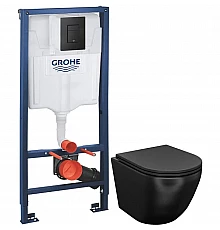 Комплект подвесной унитаз IDDIS Blanco BLAR3BMi25 + система инсталляции Grohe 38811kf0