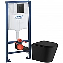 Комплект подвесной унитаз WeltWasser Salzbach 004MT-BL 10000003700 + система инсталляции Grohe 38811kf0