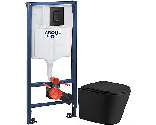 Приобрести Комплект подвесной унитаз WeltWasser Salzbach 004MT-BL 10000003700 + система инсталляции Grohe 38811kf0 в магазине сантехники Santeh-Crystal.ru