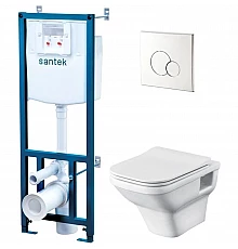Комплект подвесной унитаз + система инсталляции Santek Лайн 1.WH50.1.729