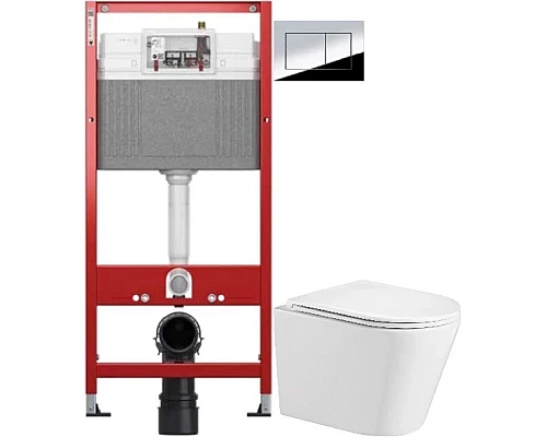 Купить Комплект подвесной унитаз WeltWasser Salzbach 004GL-WT + система инсталляции Tece 9400412 в магазине сантехники Santeh-Crystal.ru