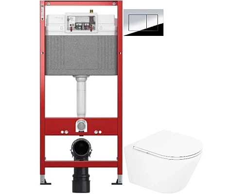 Приобрести Комплект подвесной унитаз BelBagno Tre BB8001CHR/SC + система инсталляции Tece 9400412 в магазине сантехники Santeh-Crystal.ru