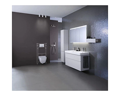 Купить Комплект подвесной унитаз Geberit Smyle Square 500.683.01.1 + система инсталляции Tece 9400412 в магазине сантехники Santeh-Crystal.ru