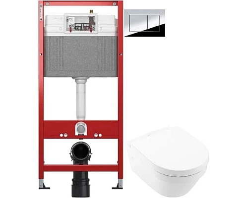 Купить Комплект подвесной унитаз Villeroy & Boch Architectura 4694HR01 + система инсталляции Tece 9400412 в магазине сантехники Santeh-Crystal.ru