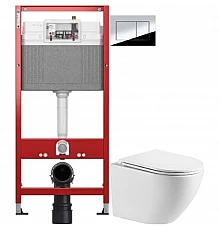 Комплект подвесной унитаз WeltWasser Merzbach 041 GL-WT + система инсталляции Tece 9400412