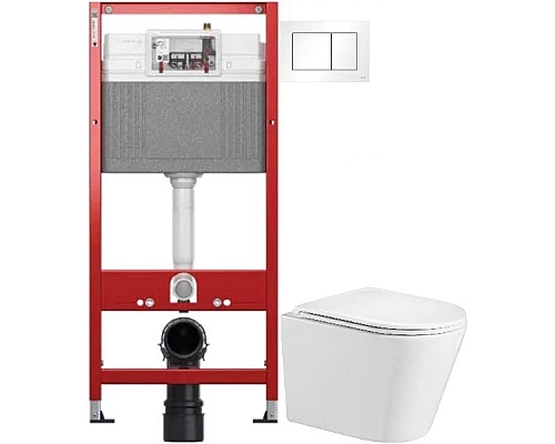 Приобрести Комплект подвесной унитаз WeltWasser Salzbach 004GL-WT + система инсталляции Tece 9400413 в магазине сантехники Santeh-Crystal.ru