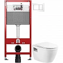 Комплект подвесной унитаз BelBagno Loto BB070CHR/SC + система инсталляции Tece 9400413