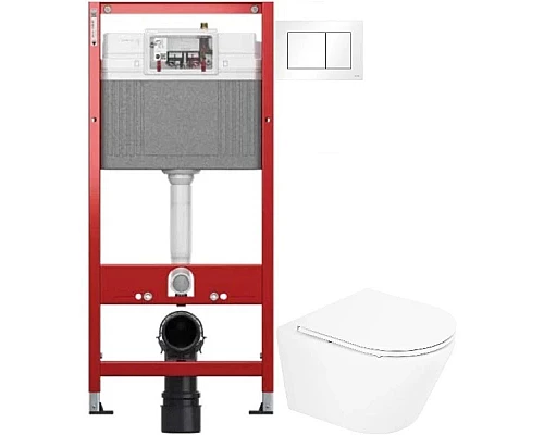 Купить Комплект подвесной унитаз BelBagno Tre BB8001CHR/SC + система инсталляции Tece 9400413 в магазине сантехники Santeh-Crystal.ru