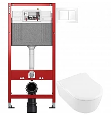 Комплект подвесной унитаз Villeroy & Boch Avento 5656RS01 + система инсталляции Tece 9400413