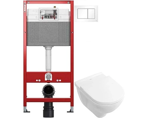 Приобрести Комплект подвесной унитаз Villeroy & Boch O.Novo 5660HR01 + система инсталляции Tece 9400413 в магазине сантехники Santeh-Crystal.ru