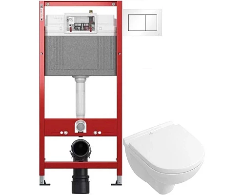 Купить Комплект подвесной унитаз Villeroy & Boch O.Novo 5688HR01 + система инсталляции Tece 9400413 в магазине сантехники Santeh-Crystal.ru