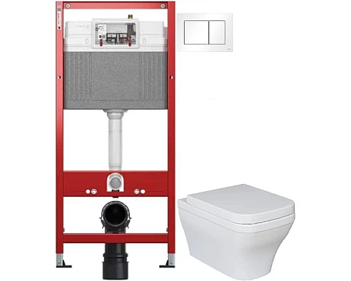 Приобрести Комплект подвесной унитаз Ambassador Benefit 203T20001R-202T20001 + система инсталляции Tece 9400413 в магазине сантехники Santeh-Crystal.ru