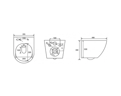 Заказать Комплект подвесной унитаз Abber Bequem AC1100 + система инсталляции Tece 9400413 в магазине сантехники Santeh-Crystal.ru