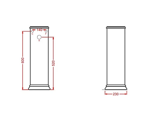 Приобрести Пьедестал для раковины Artceram Civitas CIC001 34 00 в магазине сантехники Santeh-Crystal.ru