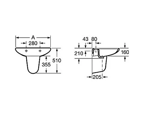Заказать Полупьедестал для раковины Roca Meridian 337242000 в магазине сантехники Santeh-Crystal.ru