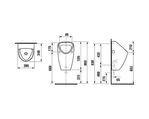 Приобрести Писсуар подвесной Jika Golem 8430600000001 в магазине сантехники Santeh-Crystal.ru