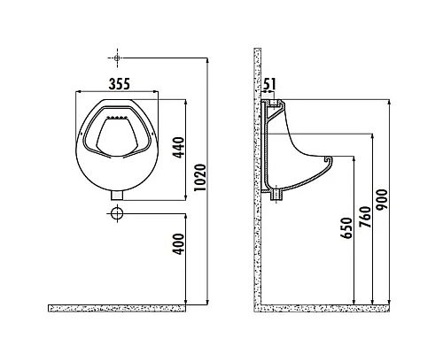 Приобрести Писсуар Creavit TP600-00CB00E-0000 в магазине сантехники Santeh-Crystal.ru