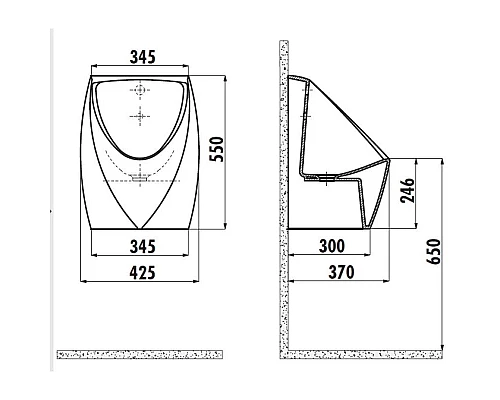 Купить Писсуар с встроенным сенсором Creavit TP645-00CB00E-0000 в магазине сантехники Santeh-Crystal.ru