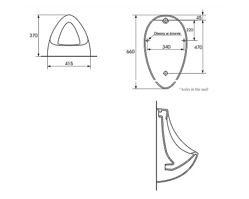 Заказать Писсуар Cersanit Taurus PI-T100 в магазине сантехники Santeh-Crystal.ru