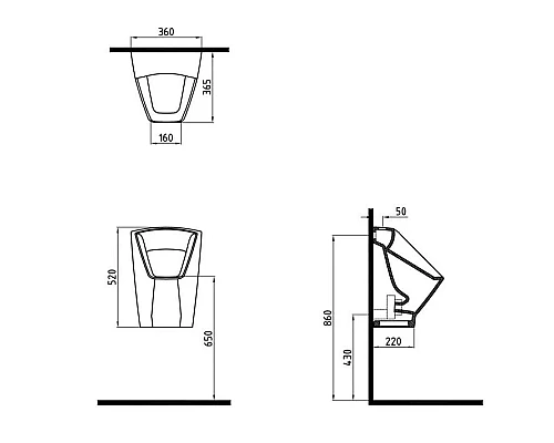 Приобрести Писсуар Bien Neptun NPPS05201VSUW3000 в магазине сантехники Santeh-Crystal.ru
