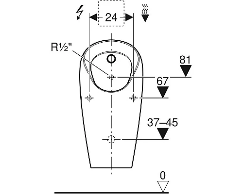 Приобрести Писсуар для встроенной системы смыва Geberit Selva 116.080.00.1 в магазине сантехники Santeh-Crystal.ru