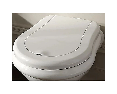 Купить Сиденье для унитаза с микролифтом белый/бронза Kerasan Retro New 108401 в магазине сантехники Santeh-Crystal.ru