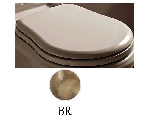 Приобрести Сиденье для унитаза белый/бронза Kerasan Retro 109301 в магазине сантехники Santeh-Crystal.ru