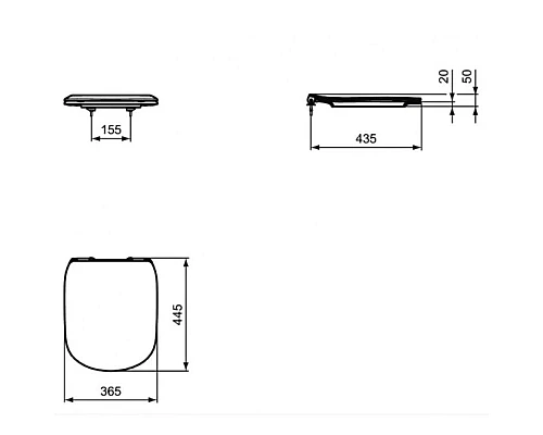 Купить Сиденье для унитаза с микролифтом Ideal Standard Tesi T3527V1 в магазине сантехники Santeh-Crystal.ru