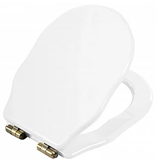 Сидение белое с механизмом Soft Close петли бронза BelBagno Boheme BB115SCM-BRN