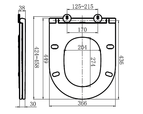 Заказать Сиденье для унитаза с микролифтом Am.Pm Inspire C507853WH в магазине сантехники Santeh-Crystal.ru
