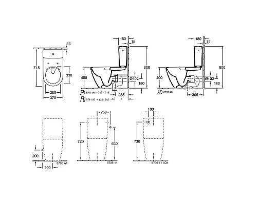 Купить Чаша напольного безободкового унитаза Villeroy & Boch Subway 2.0 5617R001 в магазине сантехники Santeh-Crystal.ru