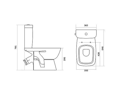 Заказать Унитаз-компакт с сиденьем микролифт Santek Нео Лайт 1.WH30.2.409 в магазине сантехники Santeh-Crystal.ru