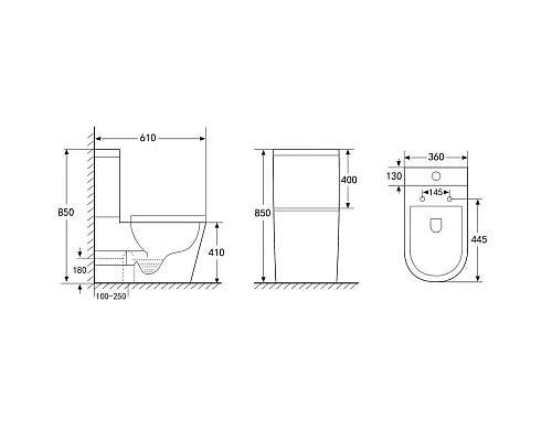 Купить Унитаз-компакт безободковый с сиденьем микролифт Abber Bequem AC1112TMW в магазине сантехники Santeh-Crystal.ru