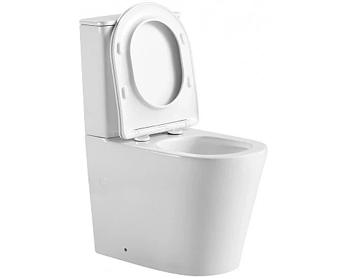 Купить Унитаз-компакт безободковый с сиденьем микролифт Abber Bequem AC1112TMW в магазине сантехники Santeh-Crystal.ru