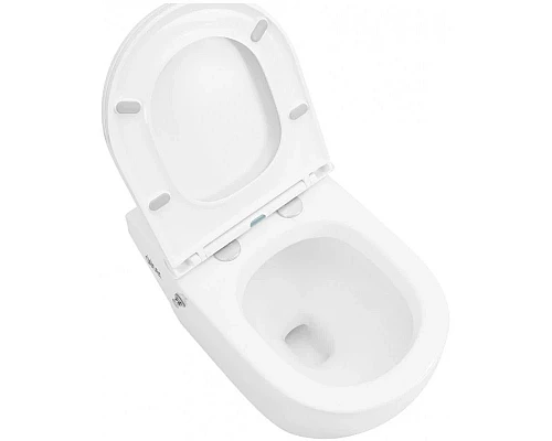 Заказать Напольный унитаз с сиденьем микролифт с импульсным смывом Abber Bequem AC1115P в магазине сантехники Santeh-Crystal.ru