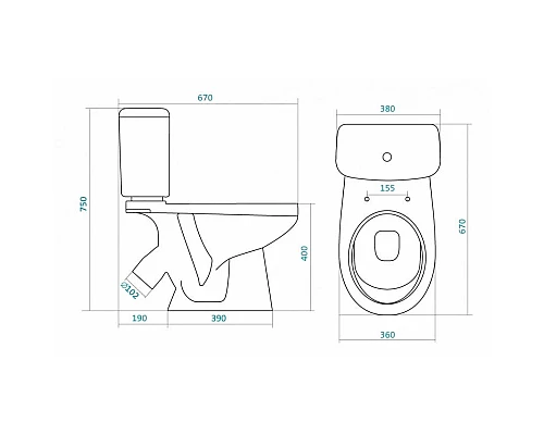 Купить Унитаз-компакт антивсплеск с сиденьем микролифт Santek Бореаль 1.WH30.2.146 в магазине сантехники Santeh-Crystal.ru