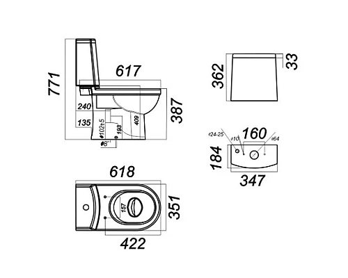 Купить Унитаз-компакт с сиденьем дюропласт Sanita Luxe Next NXTSLCC01020622 в магазине сантехники Santeh-Crystal.ru