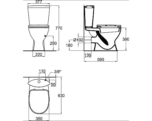 Заказать Унитаз-компакт с сидением и крышкой дюропласт стандарт Ideal Standard Oceane Junior W904401 в магазине сантехники Santeh-Crystal.ru