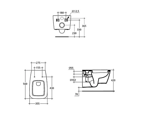 Купить Унитаз подвесной с сиденьем микролифт Ideal Standard Ventuno T316501 в магазине сантехники Santeh-Crystal.ru