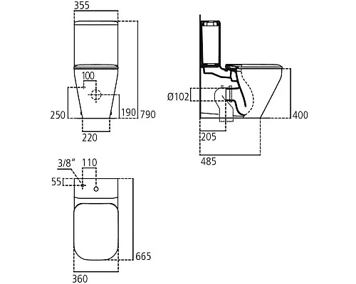 Купить Чаша напольного унитаза с сиденьем микролифт Ideal Standard Tonic II AquaBlade K316901 в магазине сантехники Santeh-Crystal.ru