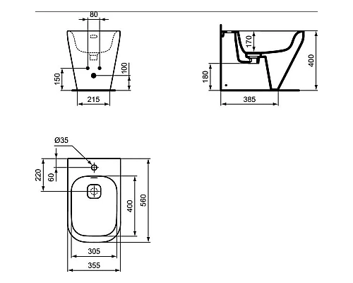 Заказать Биде напольное Ideal Standard Tonic II K523801 в магазине сантехники Santeh-Crystal.ru