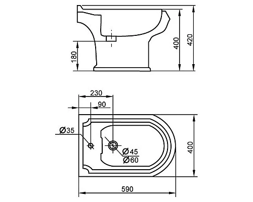 Купить Напольное биде Cezares King Palace CZR-618-T в магазине сантехники Santeh-Crystal.ru