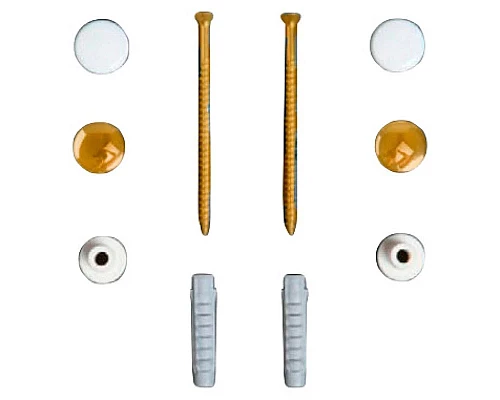 Купить Комплект вертикальных крепежей  для унитаза/биде с заглушками цвета золото Simas F90oro в магазине сантехники Santeh-Crystal.ru