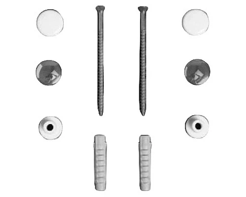 Заказать Комплект вертикальных крепежей для унитаза/биде с колпачками цвета хром и белый Simas F90cr/bi в магазине сантехники Santeh-Crystal.ru