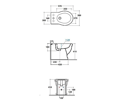 Заказать Биде напольное Globo Paestum PA027.bix3 в магазине сантехники Santeh-Crystal.ru