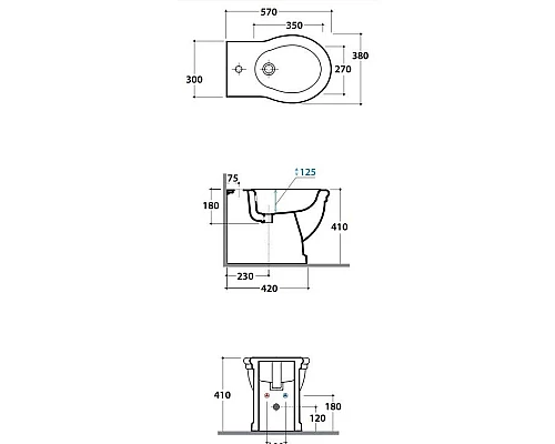 Купить Биде напольное Globo Paestum PA026.bix1 в магазине сантехники Santeh-Crystal.ru