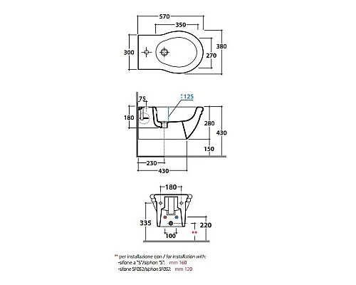 Купить Биде подвесное Globo Paestum PAS10.b26x1 в магазине сантехники Santeh-Crystal.ru